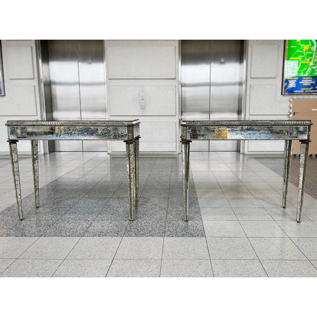 Neoclassical Style Mirrored Console Tables - A Pair For Sale - Image 4 of 10