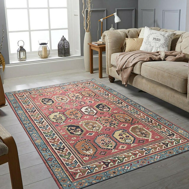 2020s 9x12 Kira Traditional Coral Geometric Paisley Hand Knotted Wool Carpet Rug For Sale - Image 5 of 5