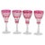 1940s Bohemian Pink Crystal Wine Glasses with Cut Decoration, 1940s, Set of 4 For Sale - Image 5 of 5