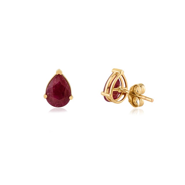 Not Yet Made - Made To Order 14k Gold Fine 2.1 Ct Ruby Prong Set Solitaire Studs for Mom by VRJewels- A Pair For Sale - Image 5 of 14