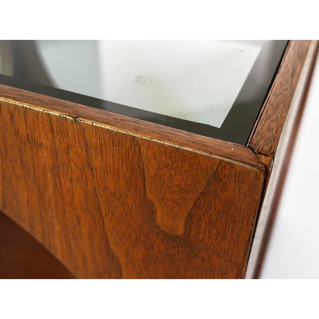 Vintage MCM Lane Cube Circle Smoked Glass End Table For Sale - Image 12 of 13