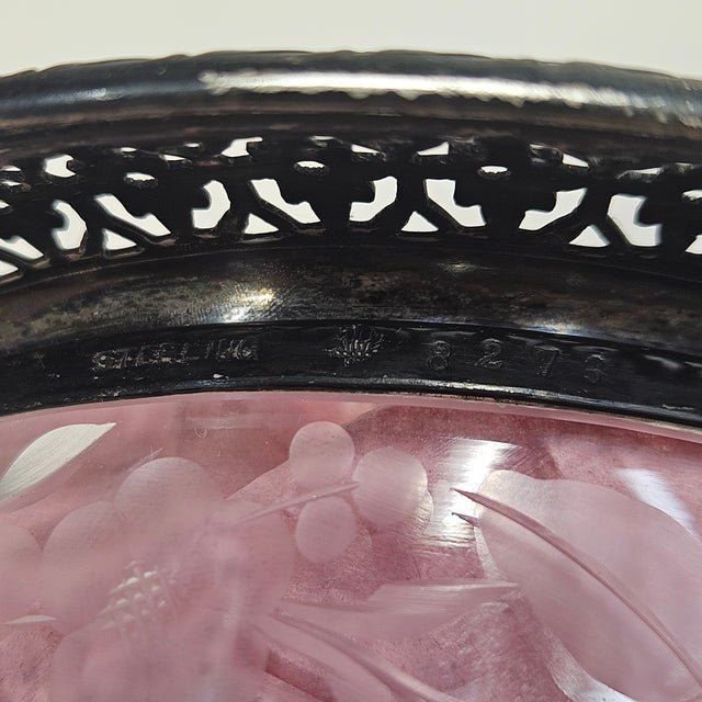 Metal Antique Sterling Silver Potpourri Holder With a Cut Crystal Body For Sale - Image 7 of 7