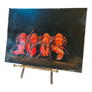 Folk Art Lobster Painting For Sale