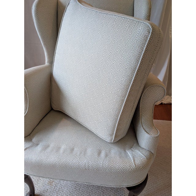 Late 20th Century Wing Back Chair and Ottoman For Sale - Image 5 of 18