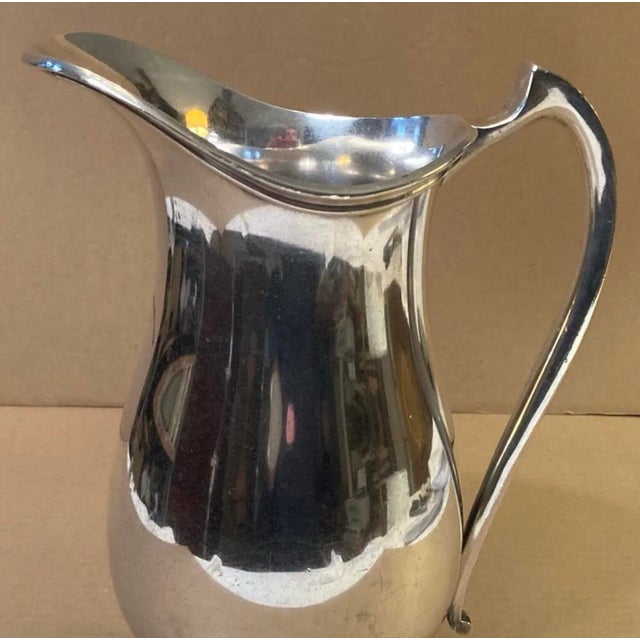 Traditional Vintage Sheffield Silverplate Water Serving Pitcher in a Slim Georgian Classical Style For Sale - Image 3 of 12
