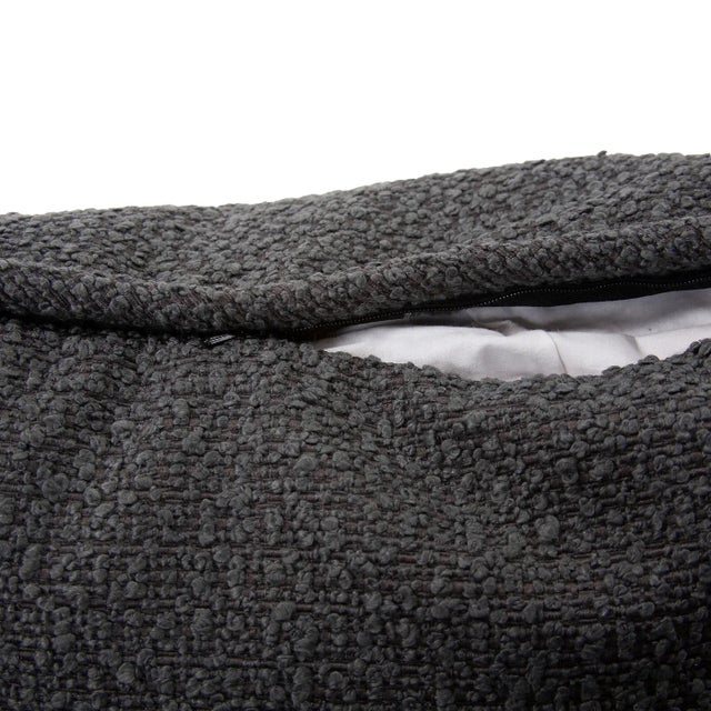 Kenneth Ludwig Chicago Barbet Charcoal 20" Boucle Down Pillow For Sale - Image 4 of 6