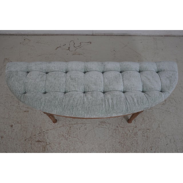 Traditional Uttermost Tufted Seat Weathered Wood Bed or Window Bench For Sale - Image 3 of 13