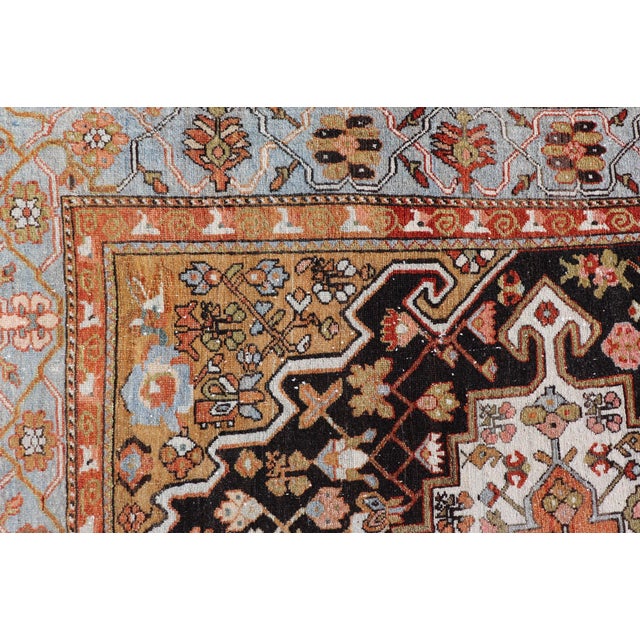 Antique Persian Tribal Design Bakhtiari Rug in Multi Colors by Keivan Woven Arts For Sale In Atlanta - Image 6 of 14