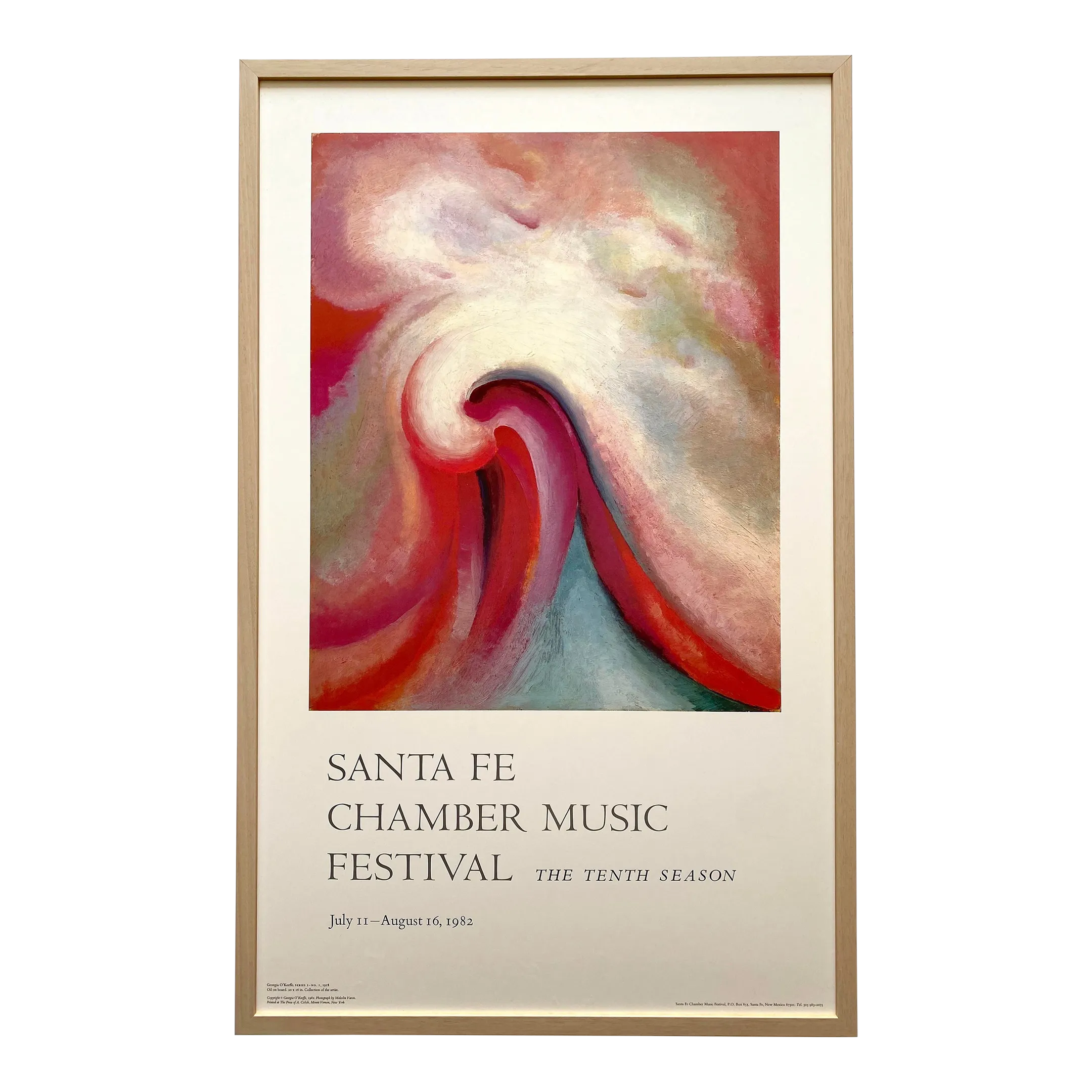 Georgia O'Keeffe Vintage 1982 Modernist Lithograph Print Framed