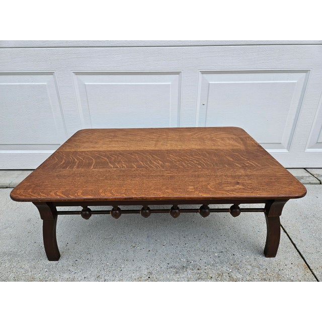 Traditional Antique Oak Stick and Ball Low Side Table or Stand For Sale - Image 3 of 16