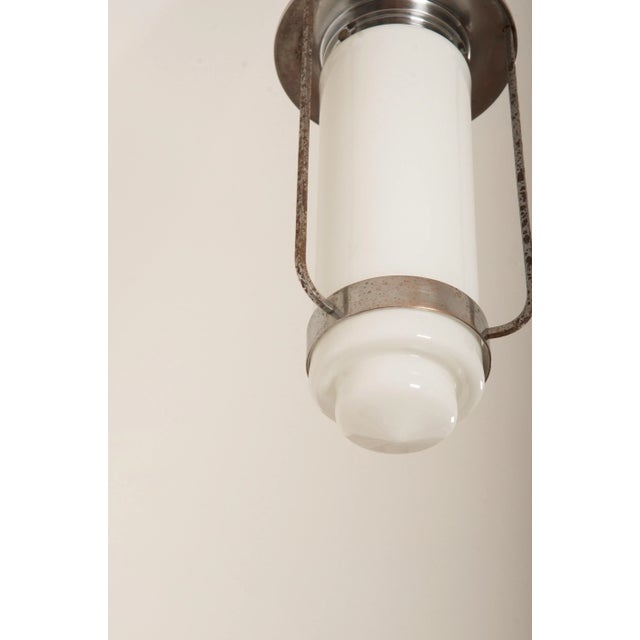 Art Deco Opaline Glass Pendant For Sale - Image 3 of 16
