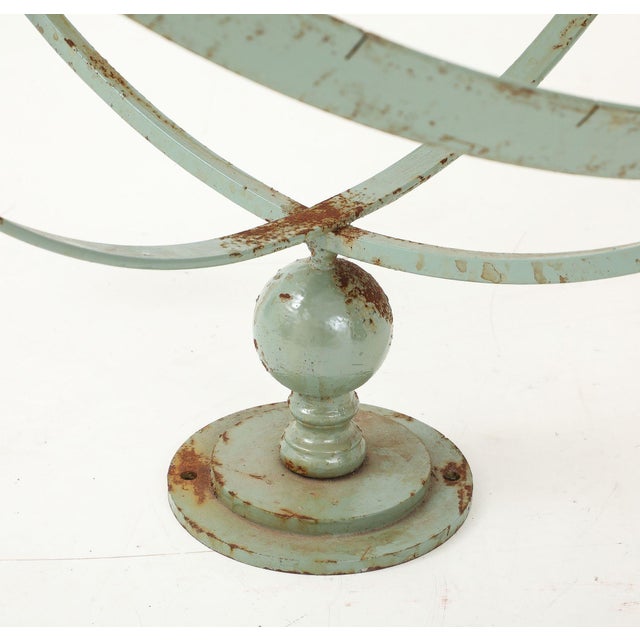 Celadon Painted English Mid-20th Century Iron Armillary For Sale - Image 12 of 15