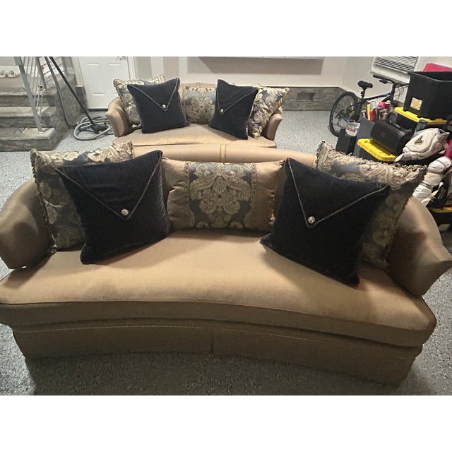 Wood Contemporary Marge Carson Couches Qty: 2 Couches For Sale - Image 7 of 15