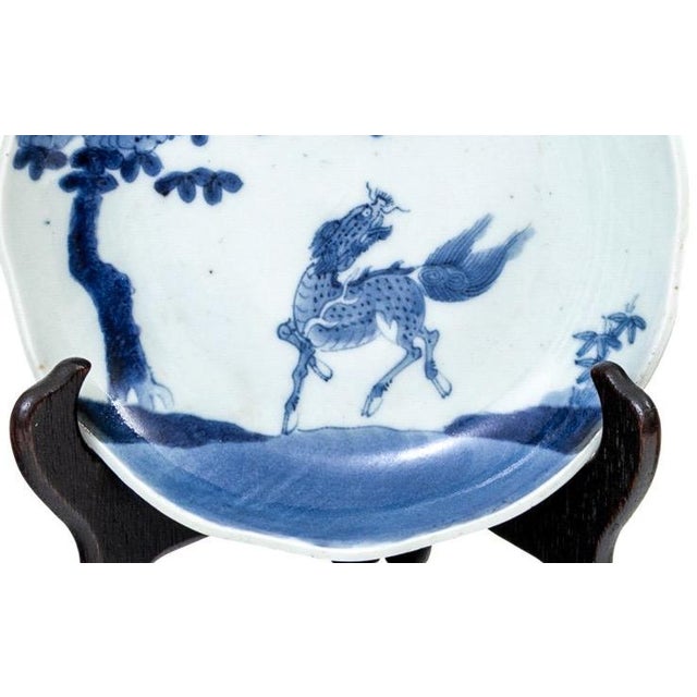 19th Century Antique 19th Century Chinese Blue and White Porcelain Qilin Dishes - A Pair For Sale - Image 5 of 13