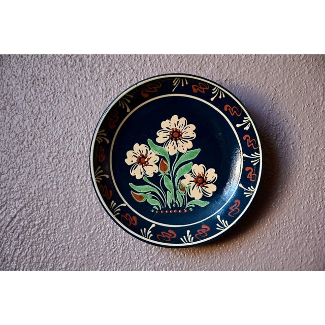Decorative Glazed Terracotta Plate from Alsace Soufflenheim, 1940s For Sale - Image 6 of 6