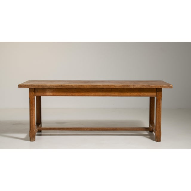 Early 20th Century Oak Trestle Dining Table For Sale - Image 4 of 7