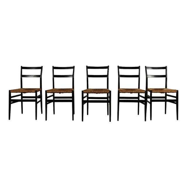 Leggera 646 Chairs by Gio Ponti for Cassina, 1950s, Set of 5 For Sale