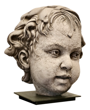 Philippe Seené, Large Bust of a Child, 2004, Clay on Bronze Base