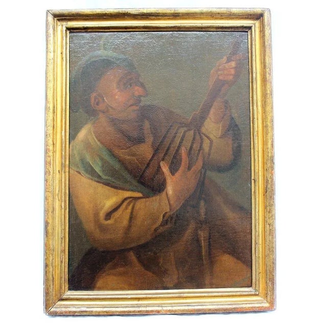 Italian School Artist, The Musician, 17th Century, Oil on Canvas, Framed For Sale - Image 4 of 11