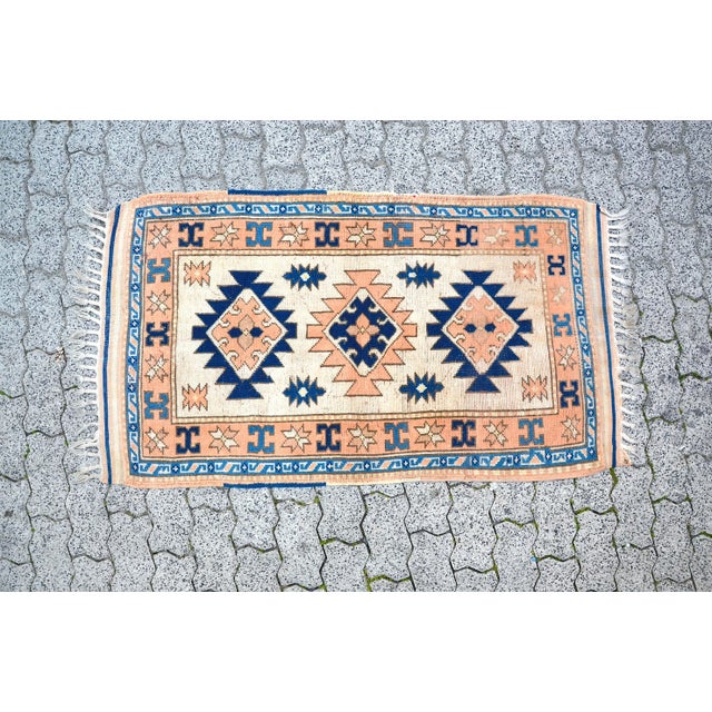 1960s Vintage Mid Century Turkish Rug For Sale - Image 5 of 11