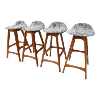 Set of Four Counter Height Stools by Erik Buch, 1960s For Sale