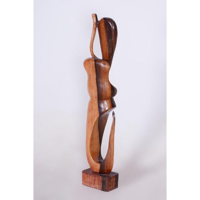 Wood Vintage African Sculpture in Lacquered Wood, 1920s For Sale - Image 7 of 10