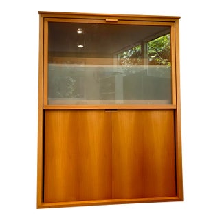 Vintage Maxalto (B&b Italia) Modus Wooden Cabinet With Glass Door For Sale