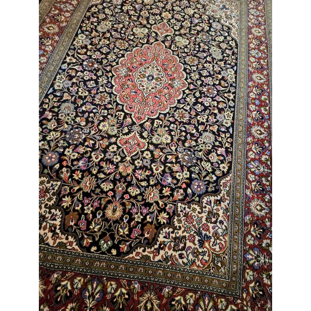 Vintage Hand-Knotted Qum Kurk Rug, 1980s For Sale - Image 9 of 13