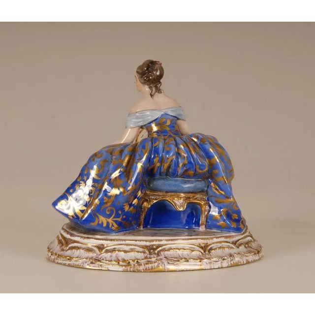 Italian Porcelain and Ceramic Figurine of Lady by Guido Cacciapuoti For Sale - Image 11 of 15