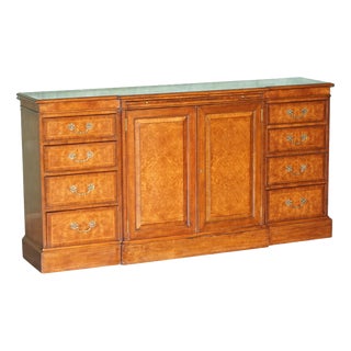 Burr Walnut Breakfront Serving Sideboard by Theodore Alexander For Sale