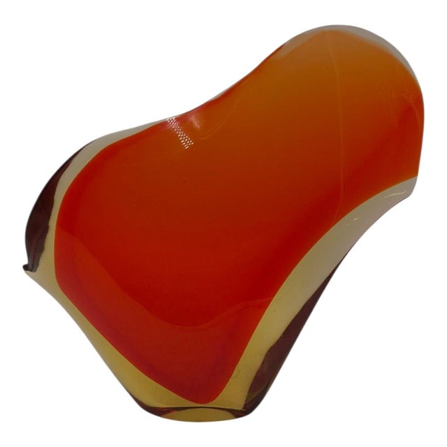 Ruby Red Large Mid-Century Modern Murano "Sommerso" Art Glass Sparrow Sculpture, Italy For Sale - Image 8 of 9