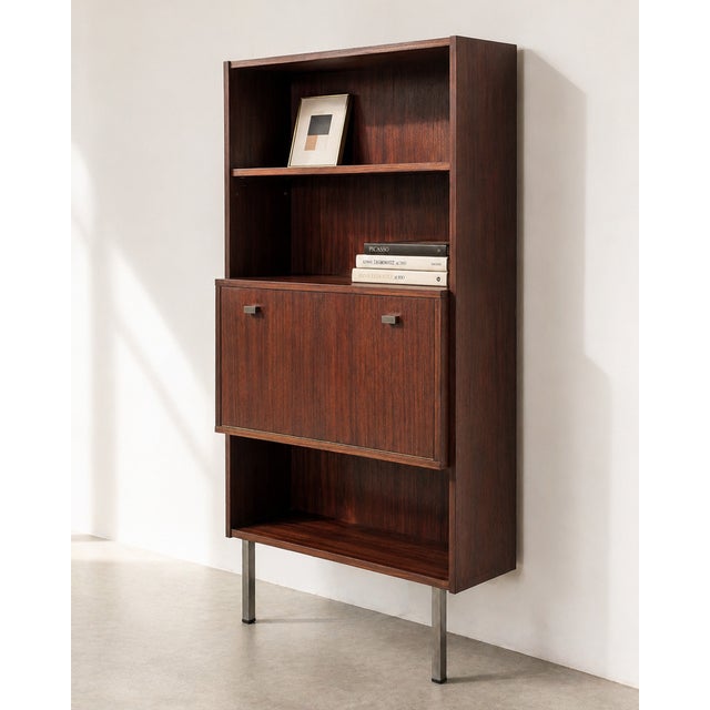 Vintage Rosewood Wall Unit with Bar and Secretary, 1960s For Sale - Image 4 of 11