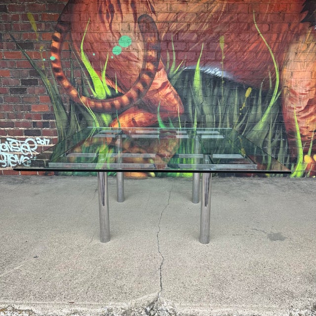 Mid-Century Modern Tobia Scarpa Glass and Chrome Dining Table for Knoll For Sale - Image 3 of 12