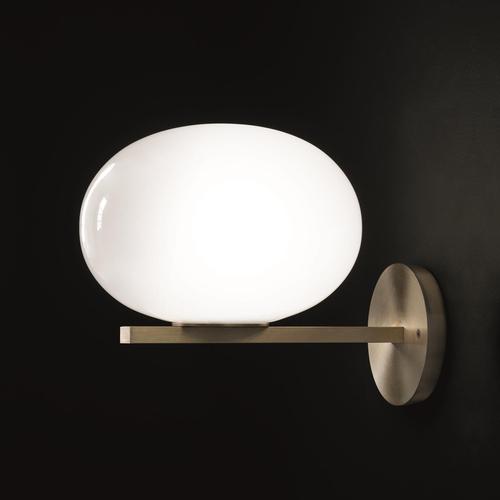 Not Yet Made - Made To Order Wall Lamp in Opaline Glass and Brass by Mariana Pellegrino Soto for Oluce For Sale - Image 5 of 6