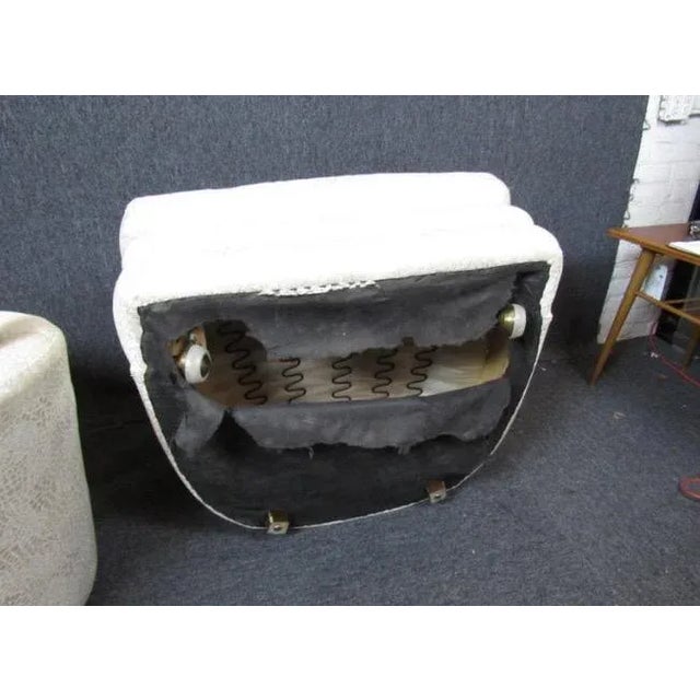 Pair of Mid-Century White Lounge Chairs For Sale - Image 10 of 11