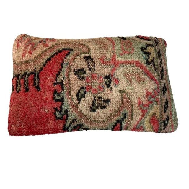 Vintage Handmade Rug Cushion Cover For Sale - Image 8 of 11