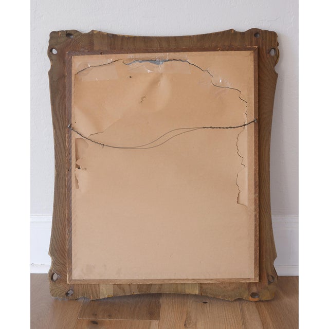 Orange Vintage Victorian Style Decoupage Mirror For Sale - Image 8 of 8