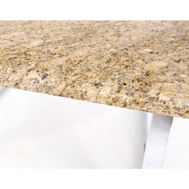 Mid Century Square Granite Top Chrome Base Occasional Coffee Side End Table For Sale - Image 12 of 12