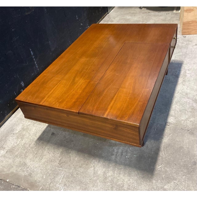 Wood 1960s A Lovely Walnut Coffee Table Designed by Kip Stewart as Part of the Drexel Declaration Group For Sale - Image 7 of 14