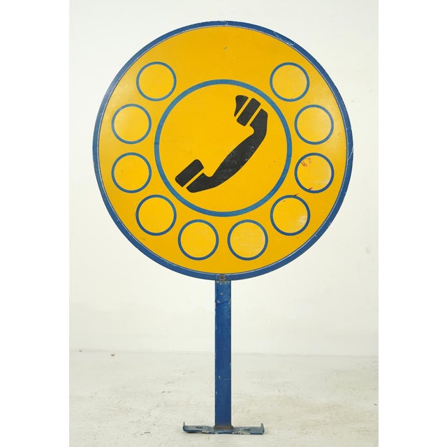 Mid-Century Modern Double Sided Original Italian Vintage Outdoor Sip Telephone Sign For Sale - Image 3 of 5