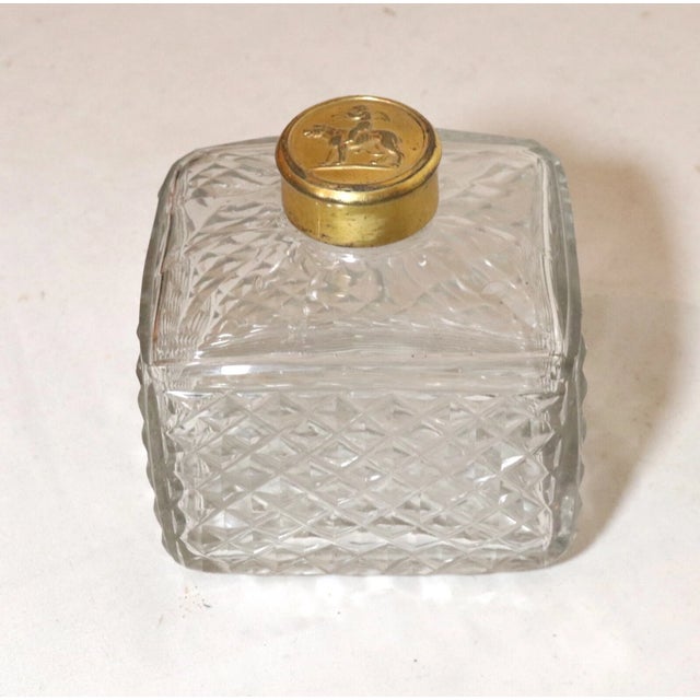 Antique 1800's Victorian Gilt Bronze Crystal Perfume Cologne Scent Glass Bottle For Sale In New York - Image 6 of 12