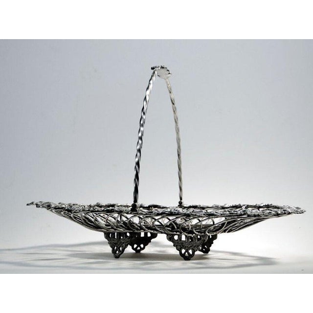 Silver Art Nouveau Fruit Basket from Norblin & Co, Poland, 1900s For Sale - Image 8 of 15