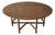 1980s 6ft Round Parquet Oak Drop Leaf Dining Table For Sale