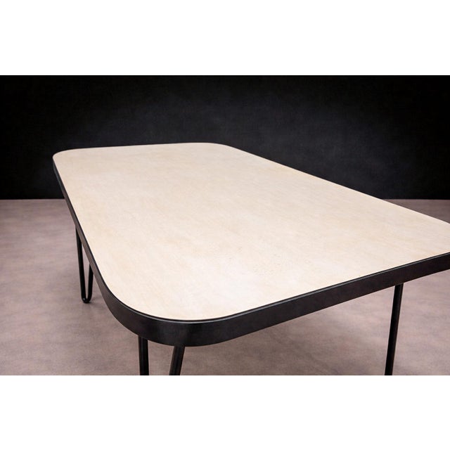 Wood Dining Table in Hardwood and Iron, Att. To Carlo Hauner, 1950s For Sale - Image 7 of 8