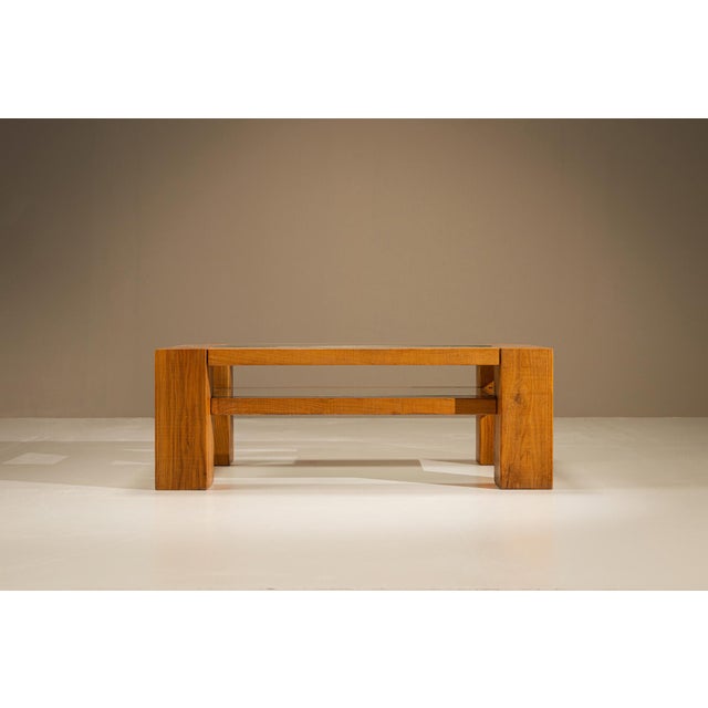 Wood Coffee Table in Oak attributed to Giuseppe Rivadossi, Italy, 1970s For Sale - Image 7 of 12