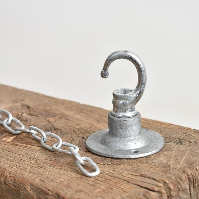 Paint Industrial Grey Factory Pendant Light from Benjamin, 1950s For Sale - Image 7 of 8