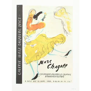 1966 After Marc Chagall, "Welz Salzburg Gallery, 1957 Exhibit" Poster