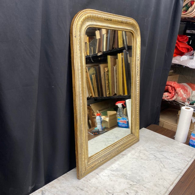 Mid 19th Century French Louis Philippe Gold Leaf Giltwood Wall Mirror Early 19th Century For Sale - Image 5 of 7
