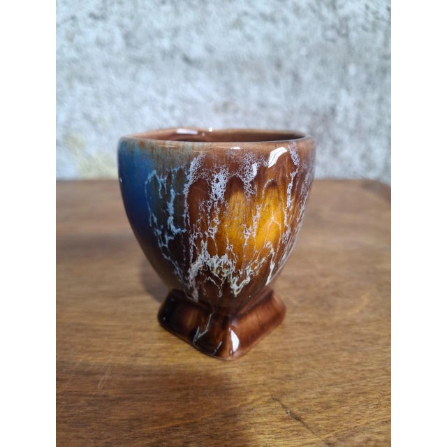 Art Deco Vallauris Coffee Service with Cobalt Blue Flamed Glaze, 1950s, Set of 15 For Sale - Image 10 of 18