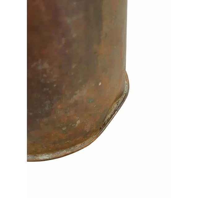 Antique English Copper Milk Canister W/ Lid & Wood Handle — Edwardian Era For Sale - Image 9 of 11